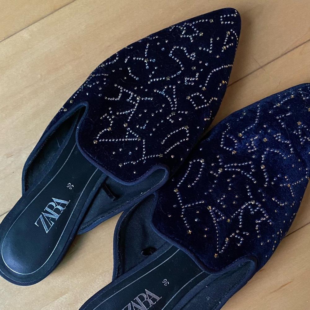 Zara Velvet Mules